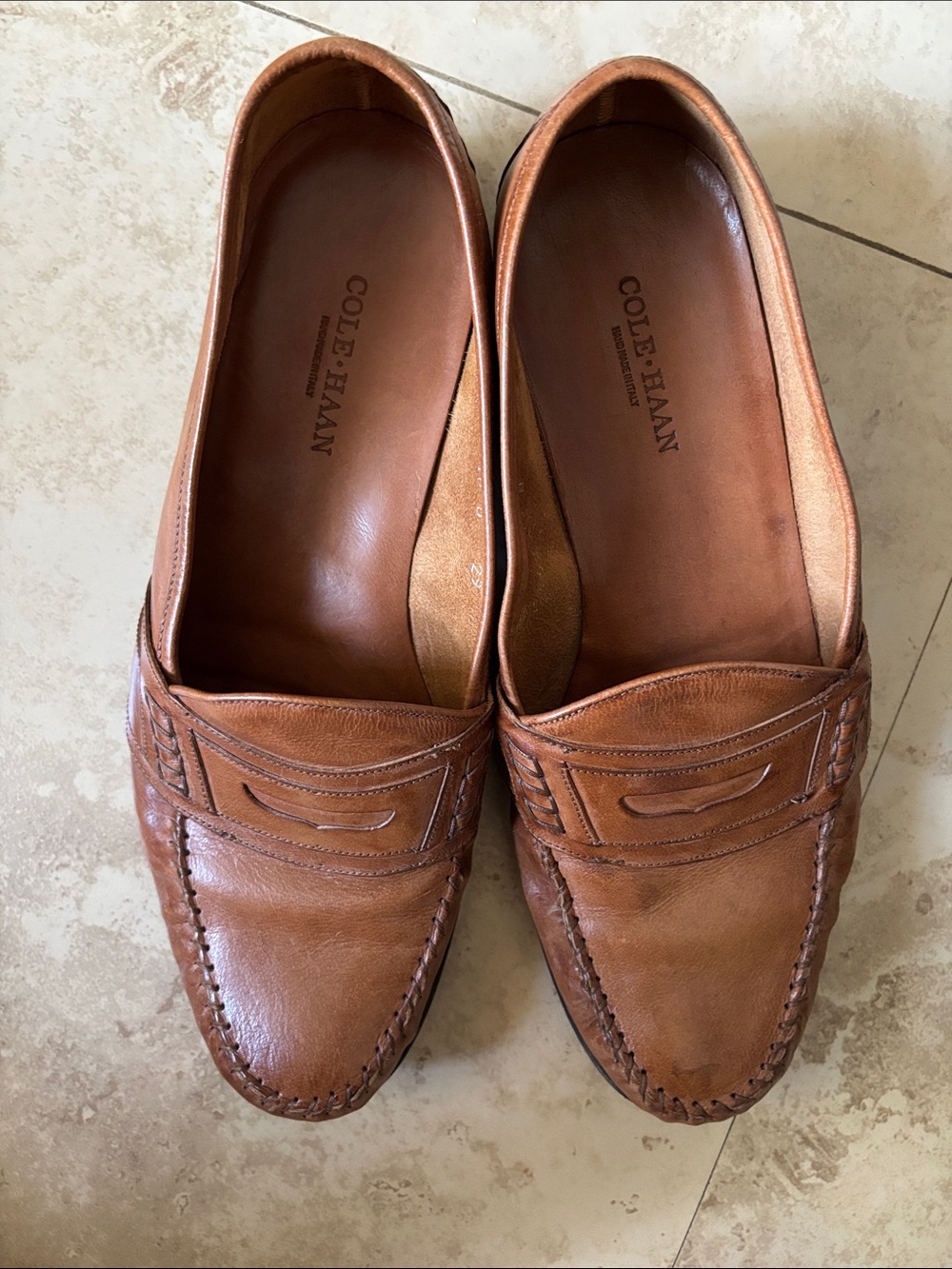 Cole Haan Tan Leather Penny Loafers